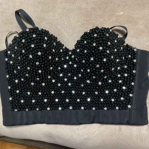 Embellished Bustier Crop Top - Picture 4 of 6